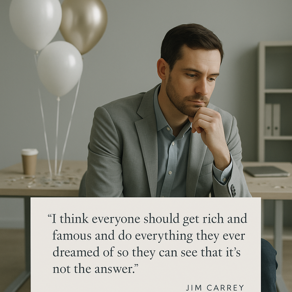 Jim Carrey quote about success not being the answer