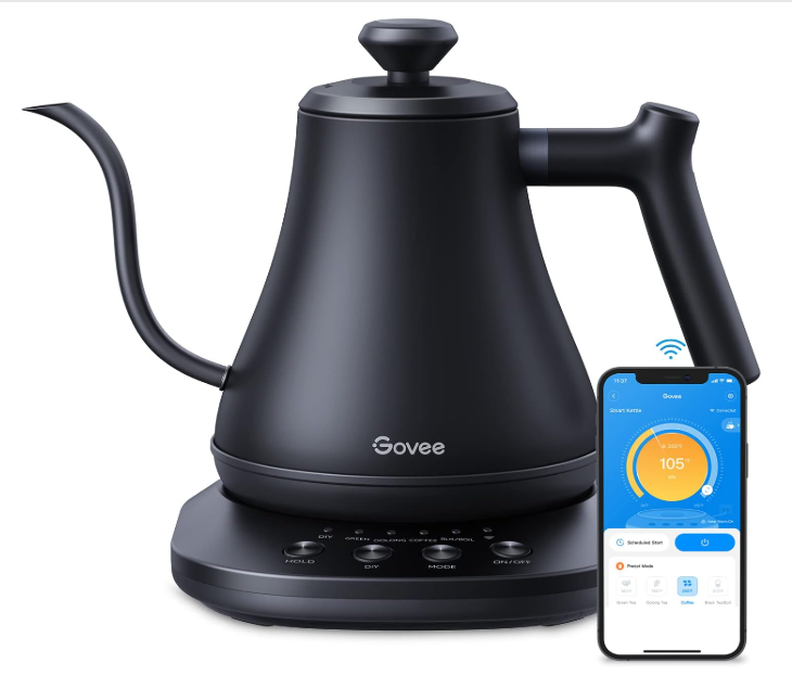 Govee Smart Electric Kettle, WiFi Variable Temperature Gooseneck Pour Over Kettle and Tea Kettle