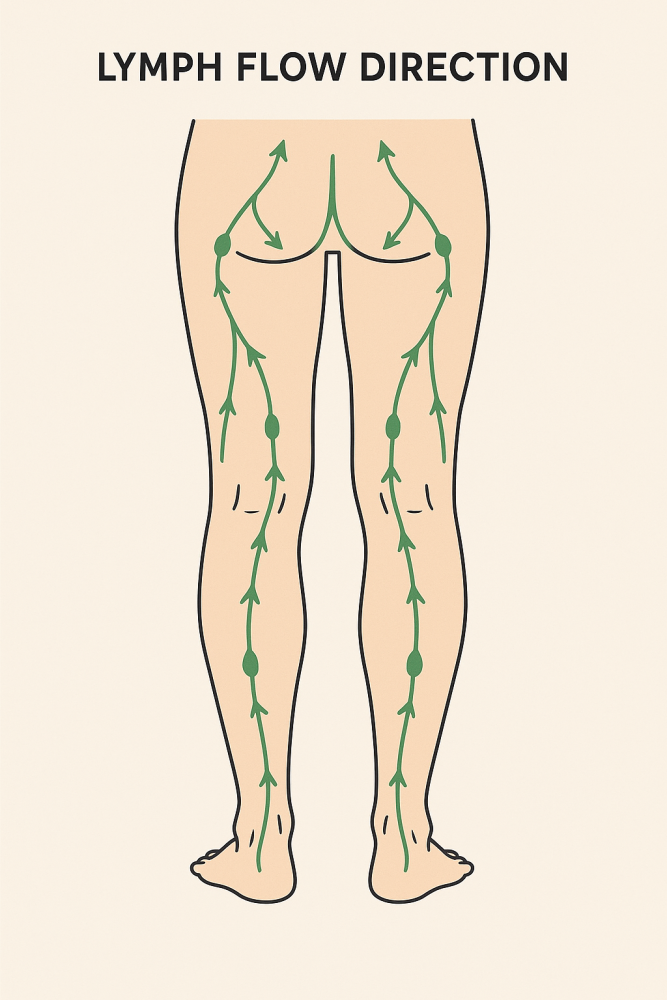 legs lymph flow direction