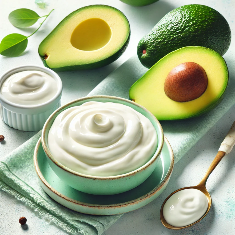 ingredients for avocado & yoghurt mask