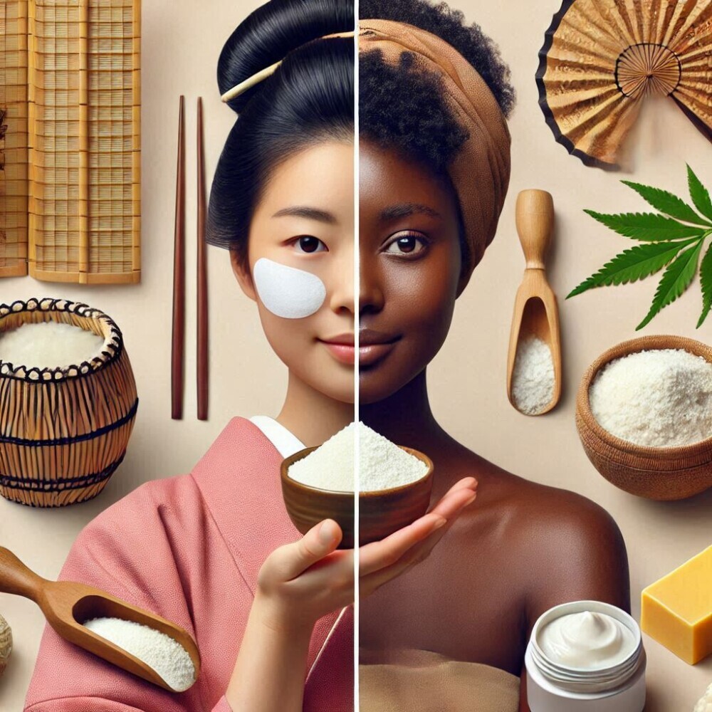 A split-image showing two women from different cultures