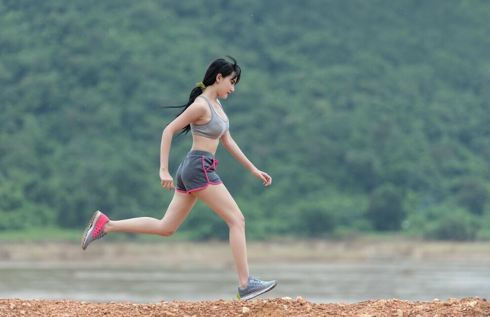 a woman jogging