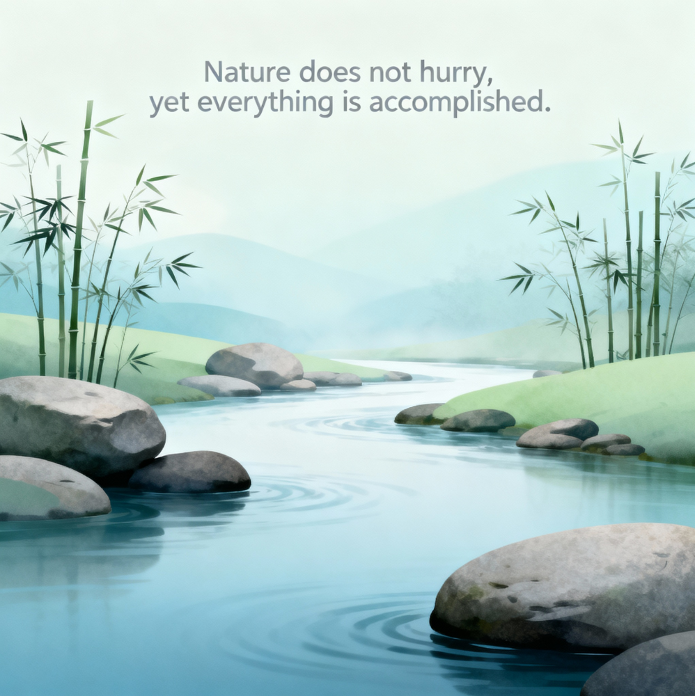 Nature does not hurry, yet everything is accomplished.