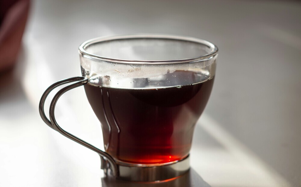 a cup of black tea