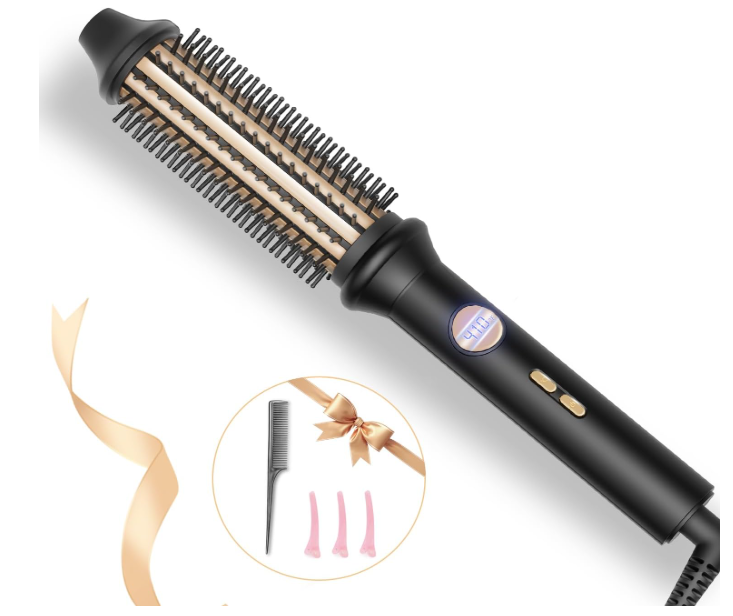 Thermal Brush Ionic Heated Round Brush for Blowout Look, Avvnee Hot Hair Curling Iron Brush