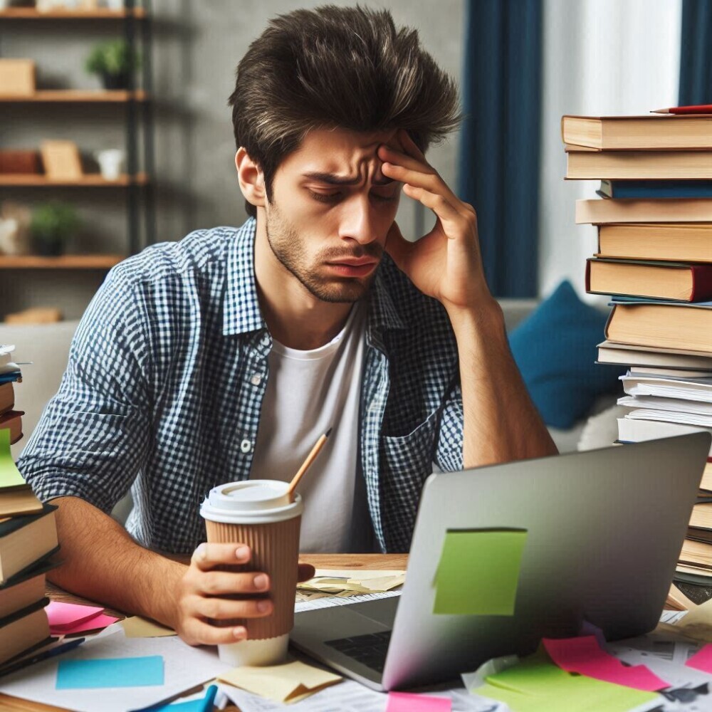 freelancer getting burnout during work online
