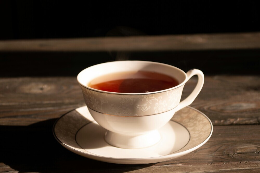 light black tea in a cup
