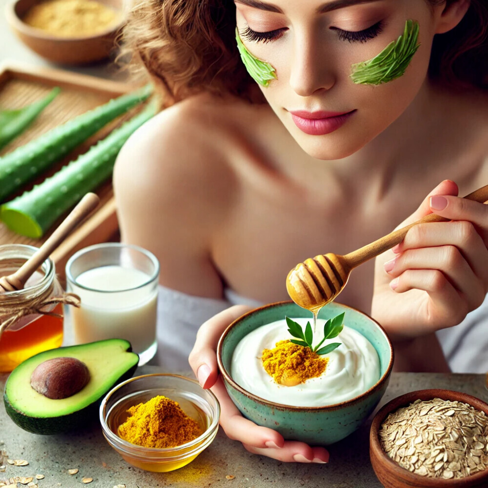 A Woman Crafting A Perfect Face Mask