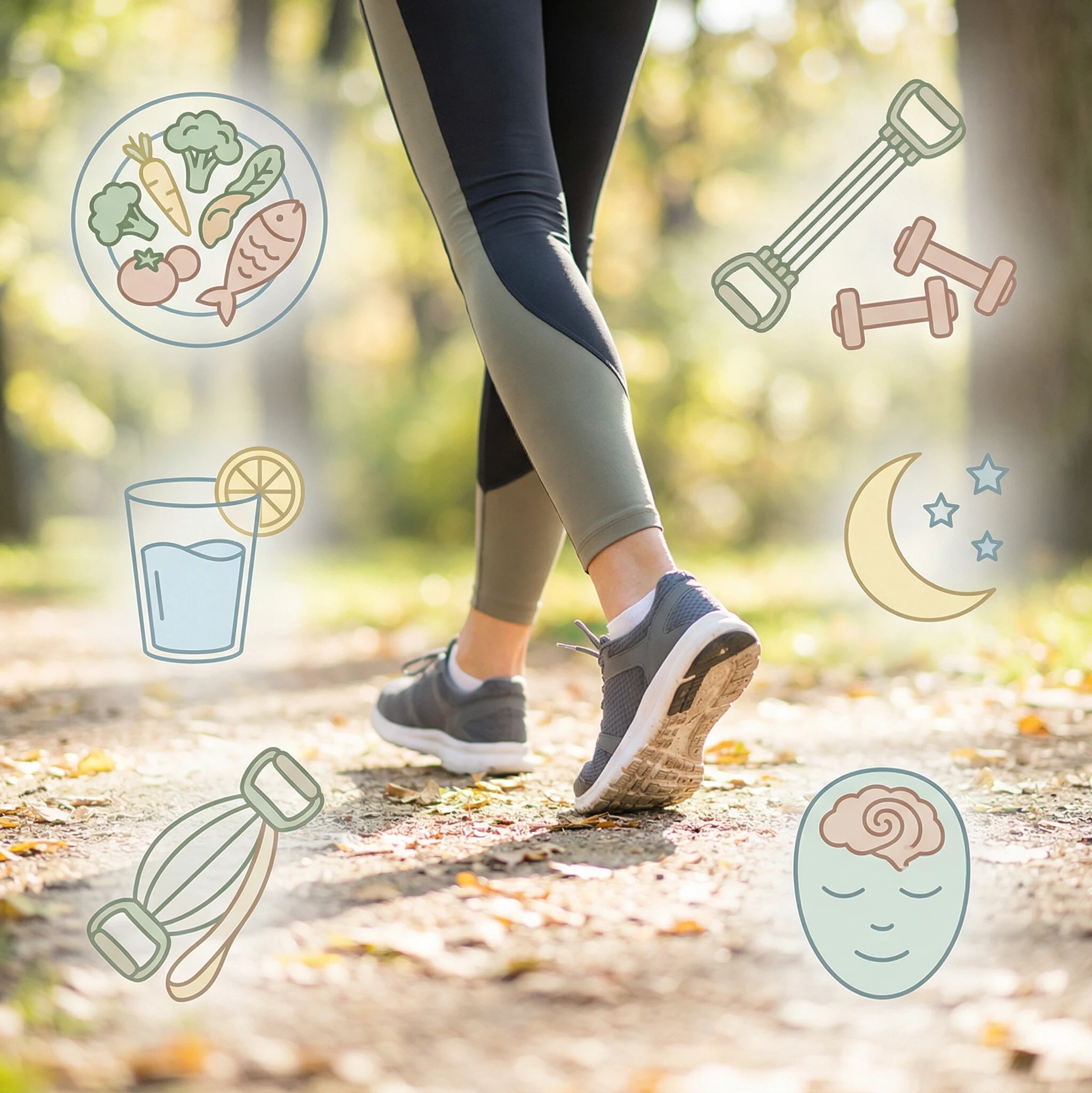 Healthy lifestyle habits like exercise, hydration, nutrition and sleep that help protect against cellulite at any age