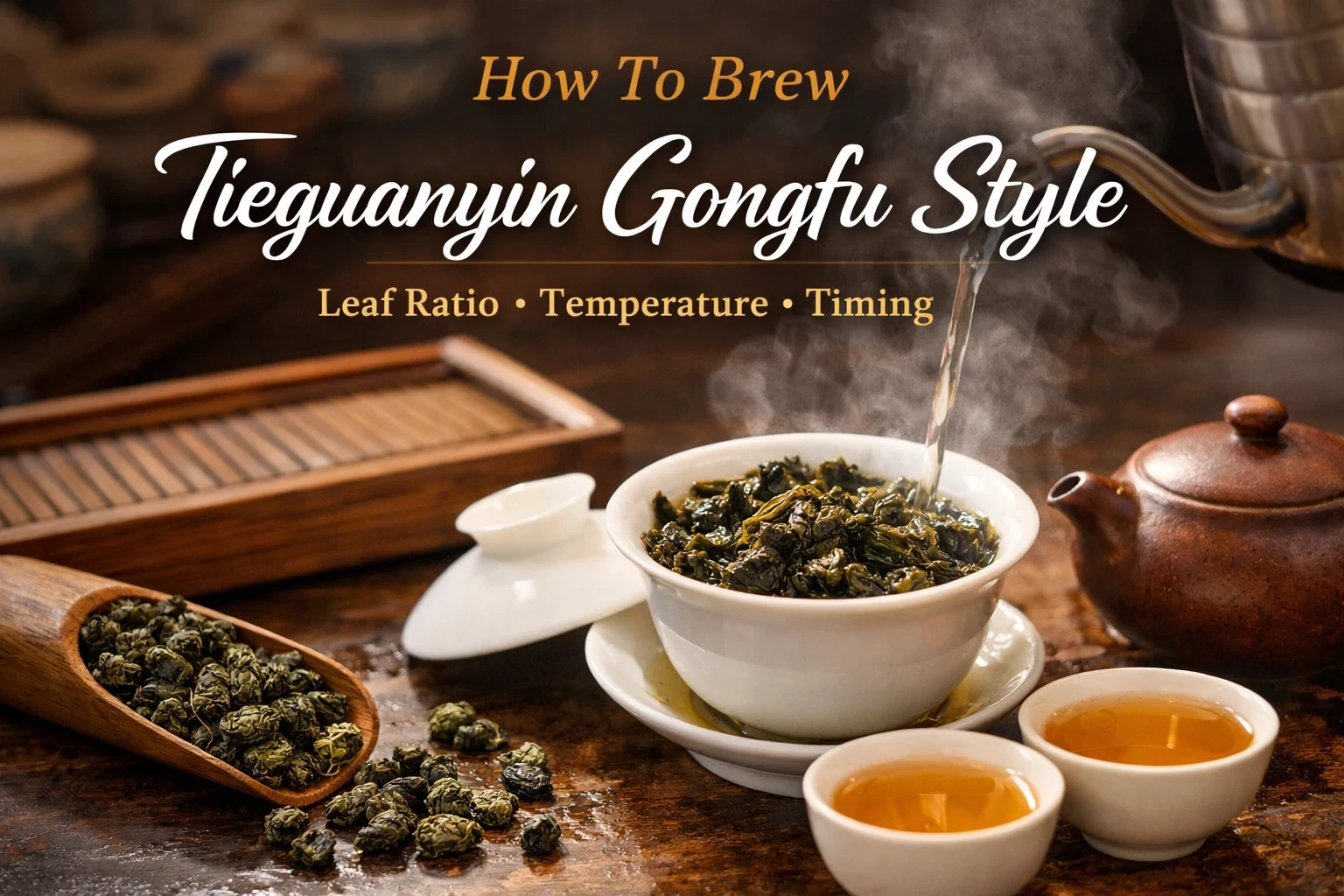 How to brew Tieguanyin gongfu style – leaf ratio, temperature and timing guide