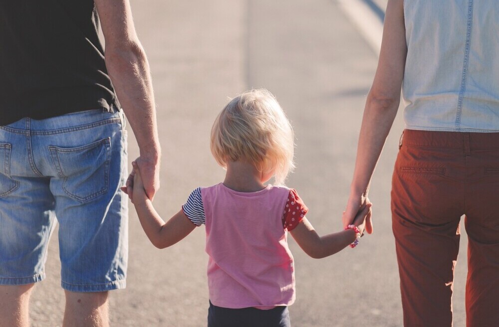 happy child with parents