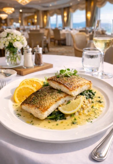  Seared Se Bass with Citrus Beurre Blanc