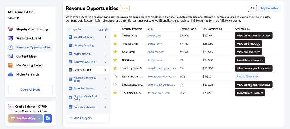 Wealthy Affiliate Revenue Opportunity Finder