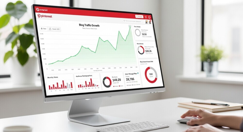 Parent promoting blog posts using Pinterest and Tailwind