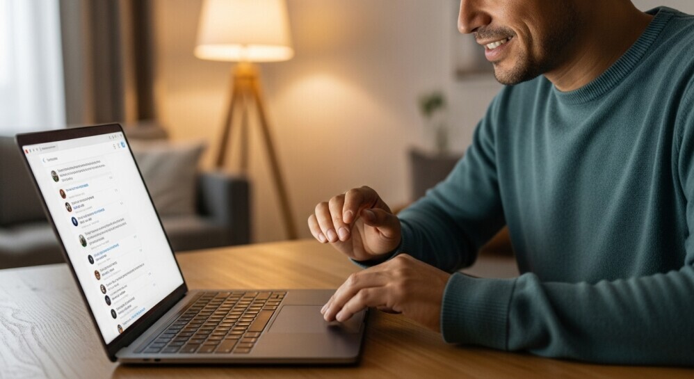 Parent engaging with readers and building community through blogging