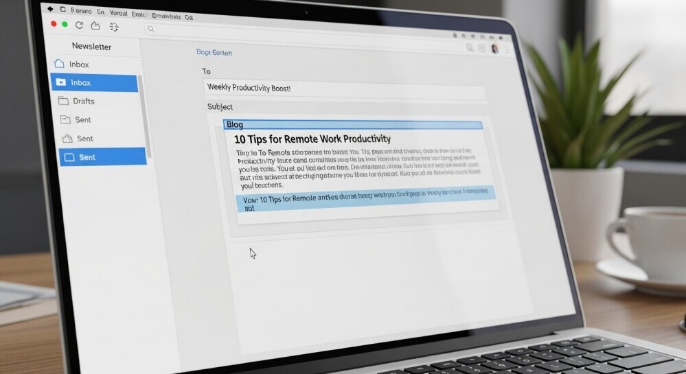 Blogger repurposing a blog post into an email newsletter