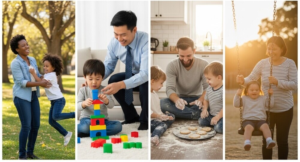 Diverse parents representing different lifestyles and family dynamics