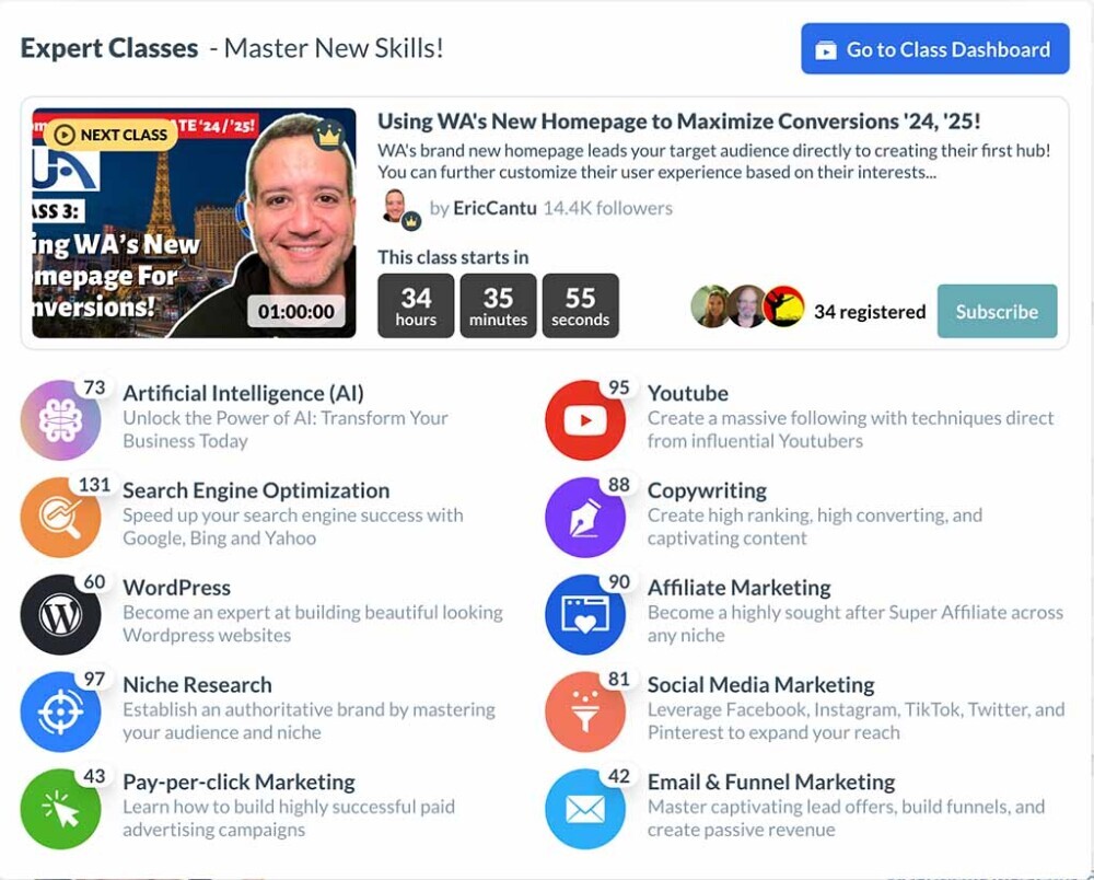 wealthy-affiliate-classes-dashboard