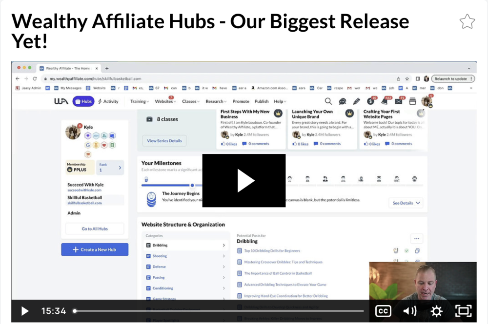 wealthy affiliate hub-release-video