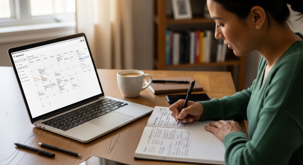 Parent blogger staying consistent with blog posting schedule