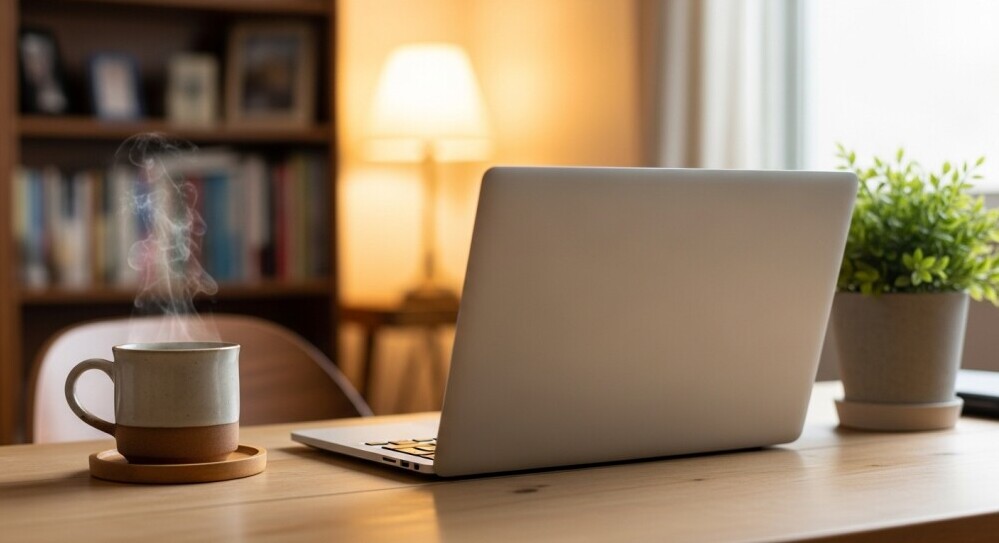 Parent building simple blogging workflow at home