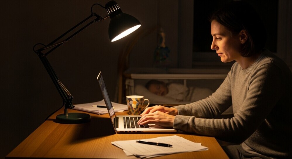 Parent blogger planning how to grow their blog income from home