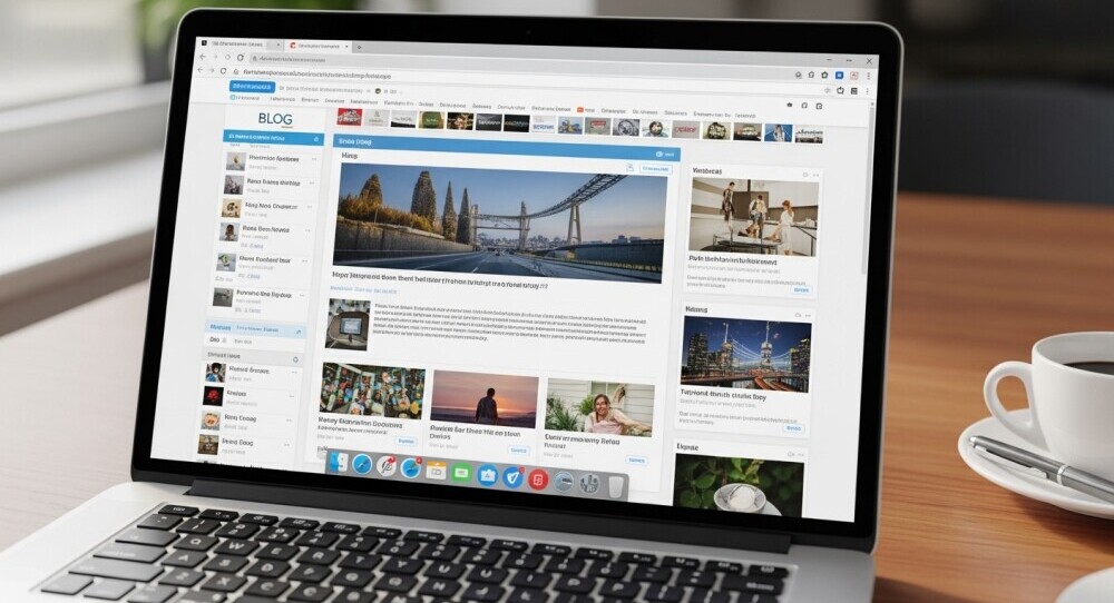 Parent researching other parenting blogs for inspiration