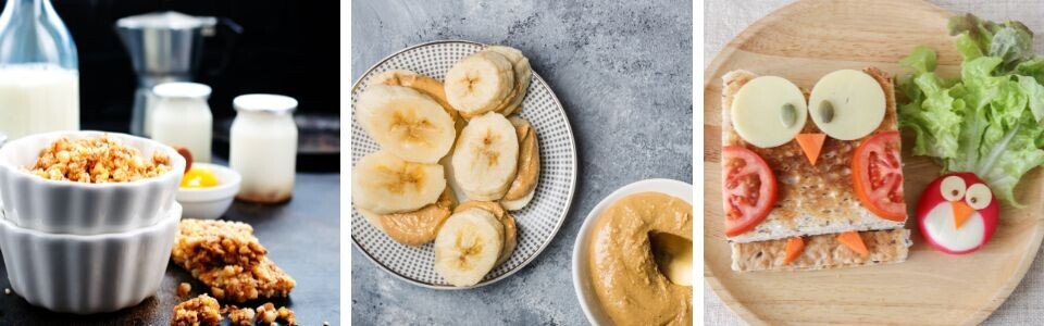 Variety of healthy snacks for kids