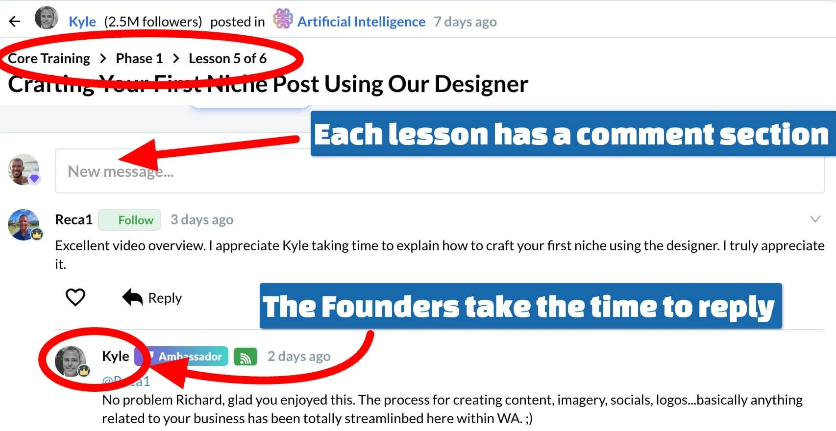 wa training comes with support