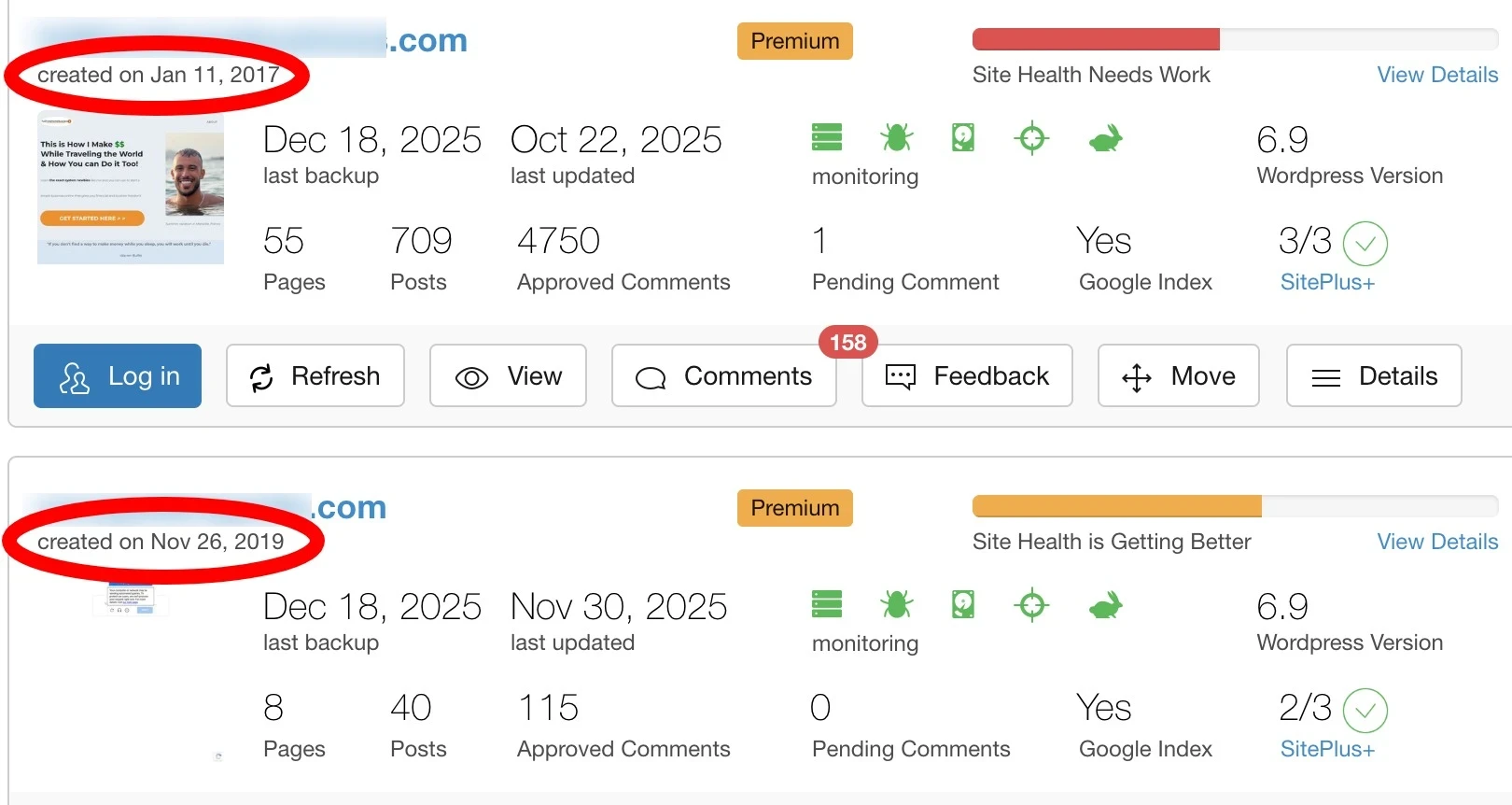 Websites hosted inside Wealthy Affiliate dashboard in 2026