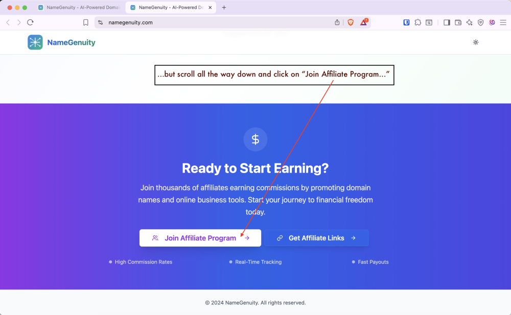07. Click Join Affiliate Program
