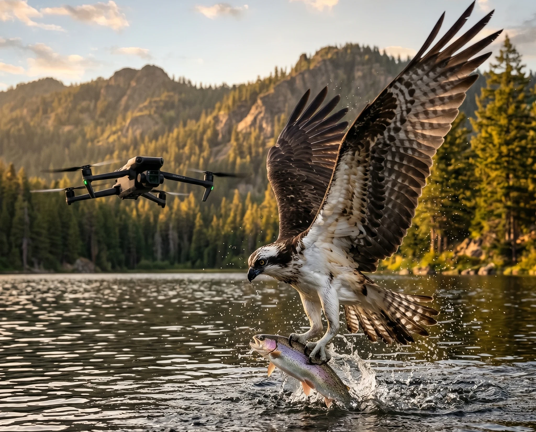 osprey grabbing fish