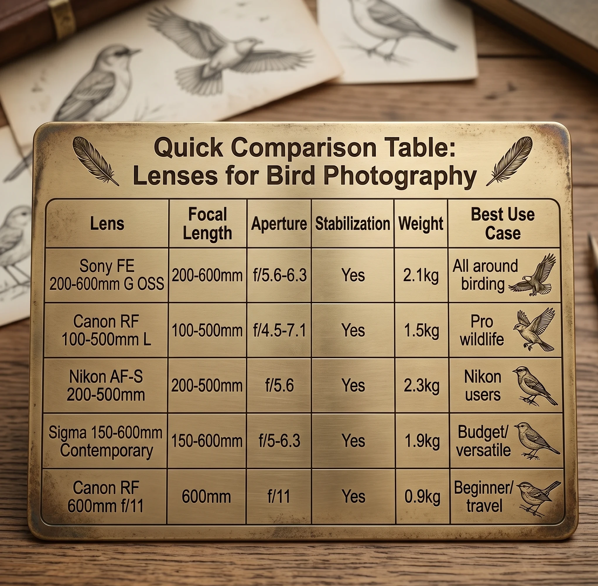 comparison table