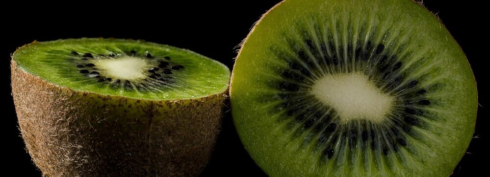 a kiwi cut in half