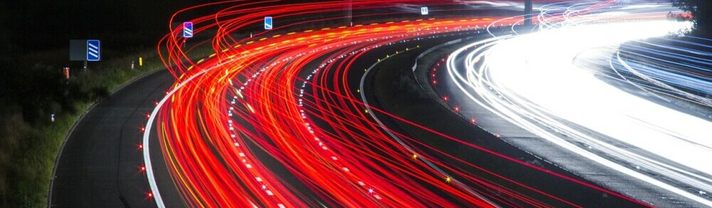 a freeway with lights to show sustainable traffic