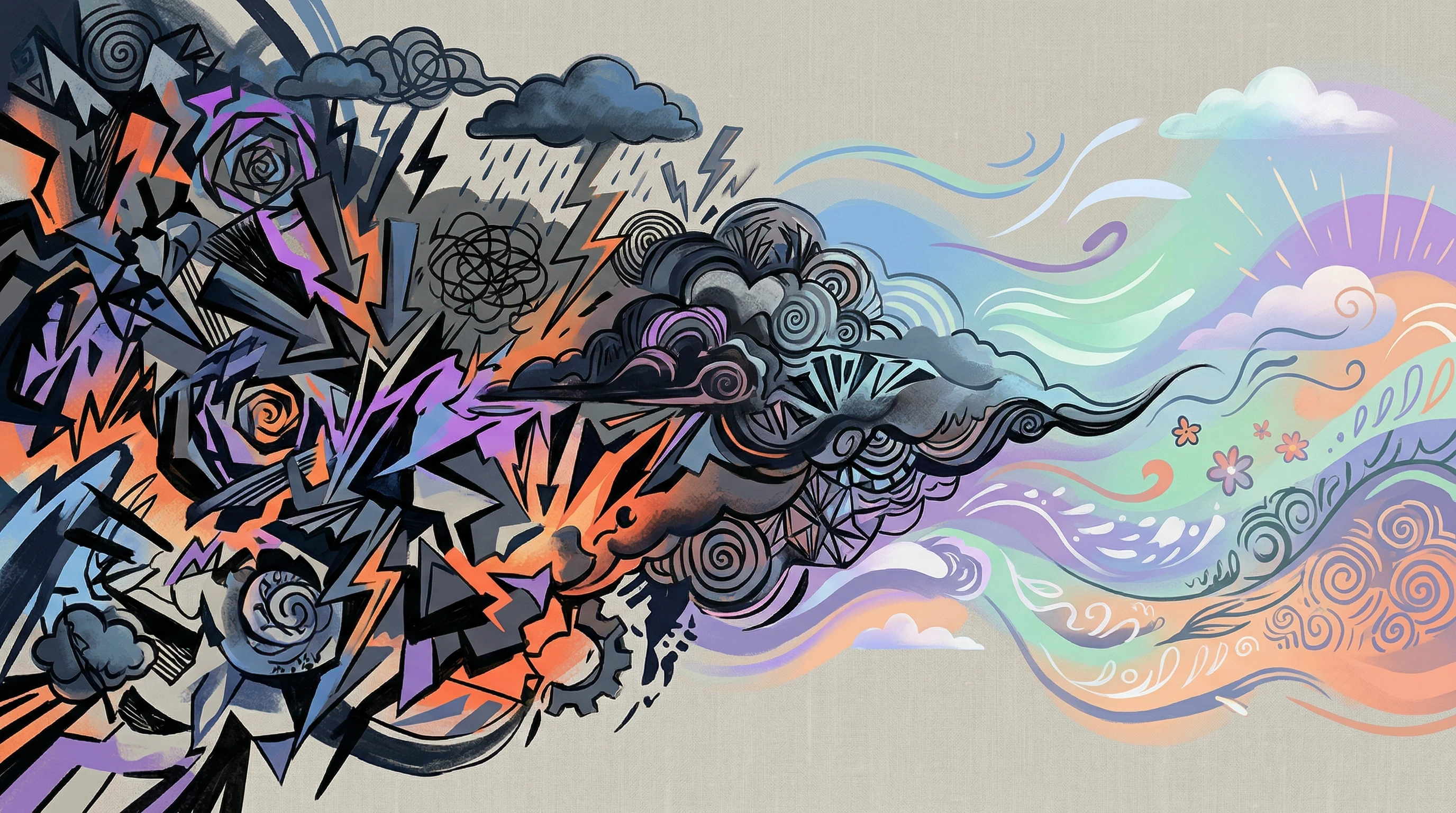 Illustration showing stress affecting mental health