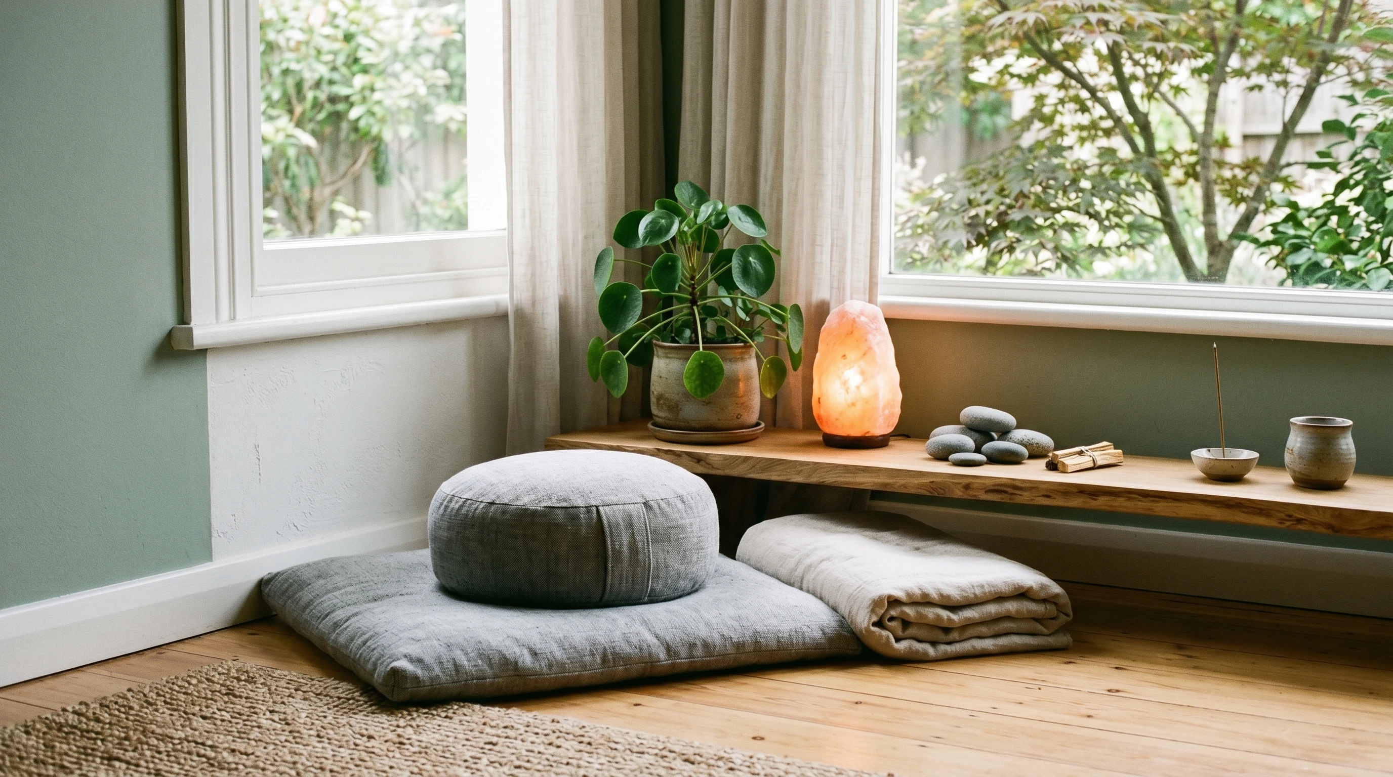 peaceful home meditation space