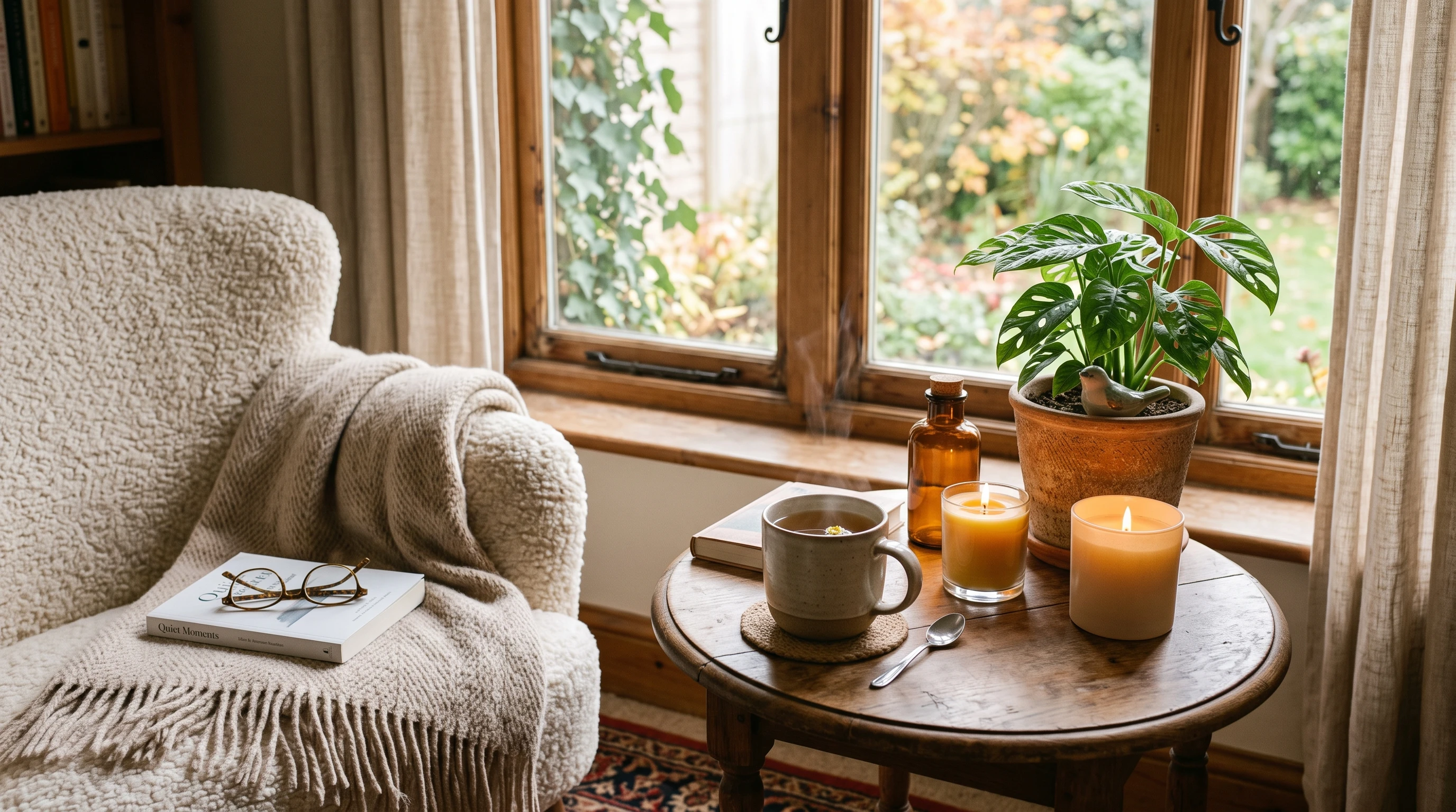Relaxing home self-care setup