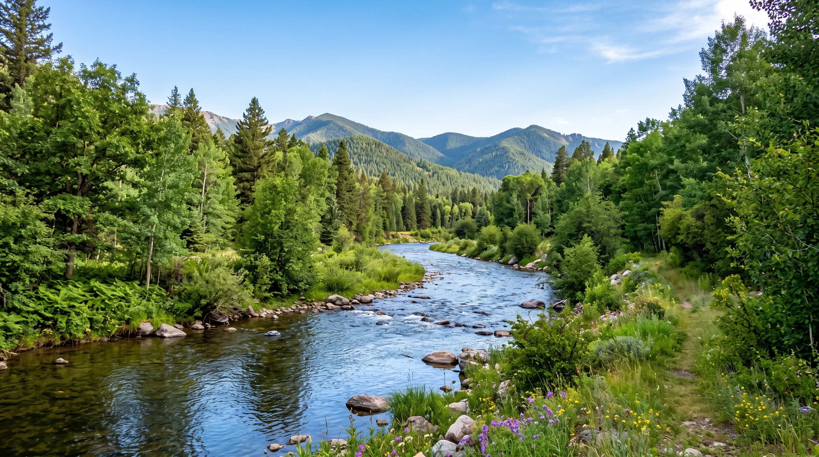 Relaxing nature landscape for stress relief