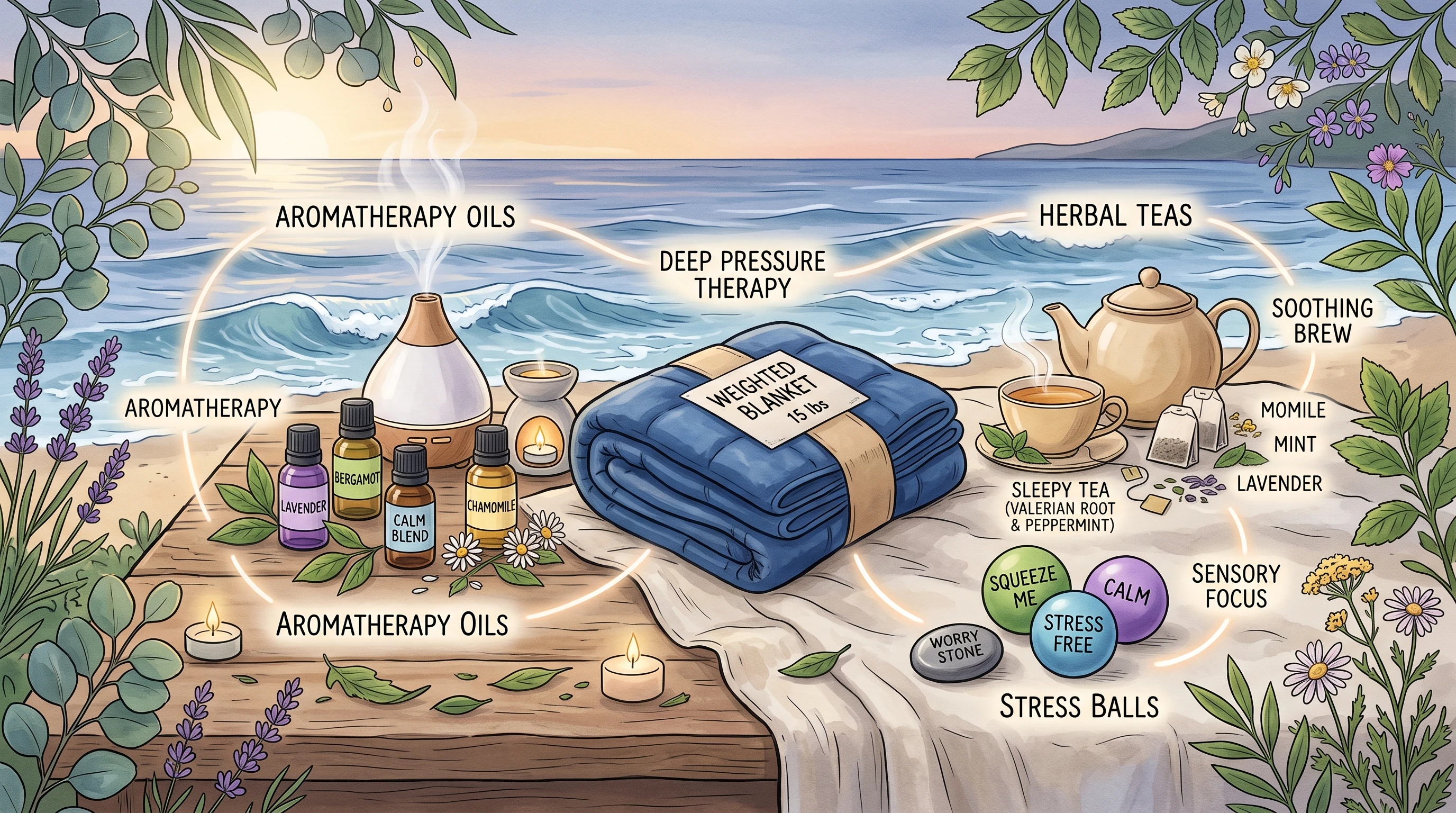 Stress relief product science diagram