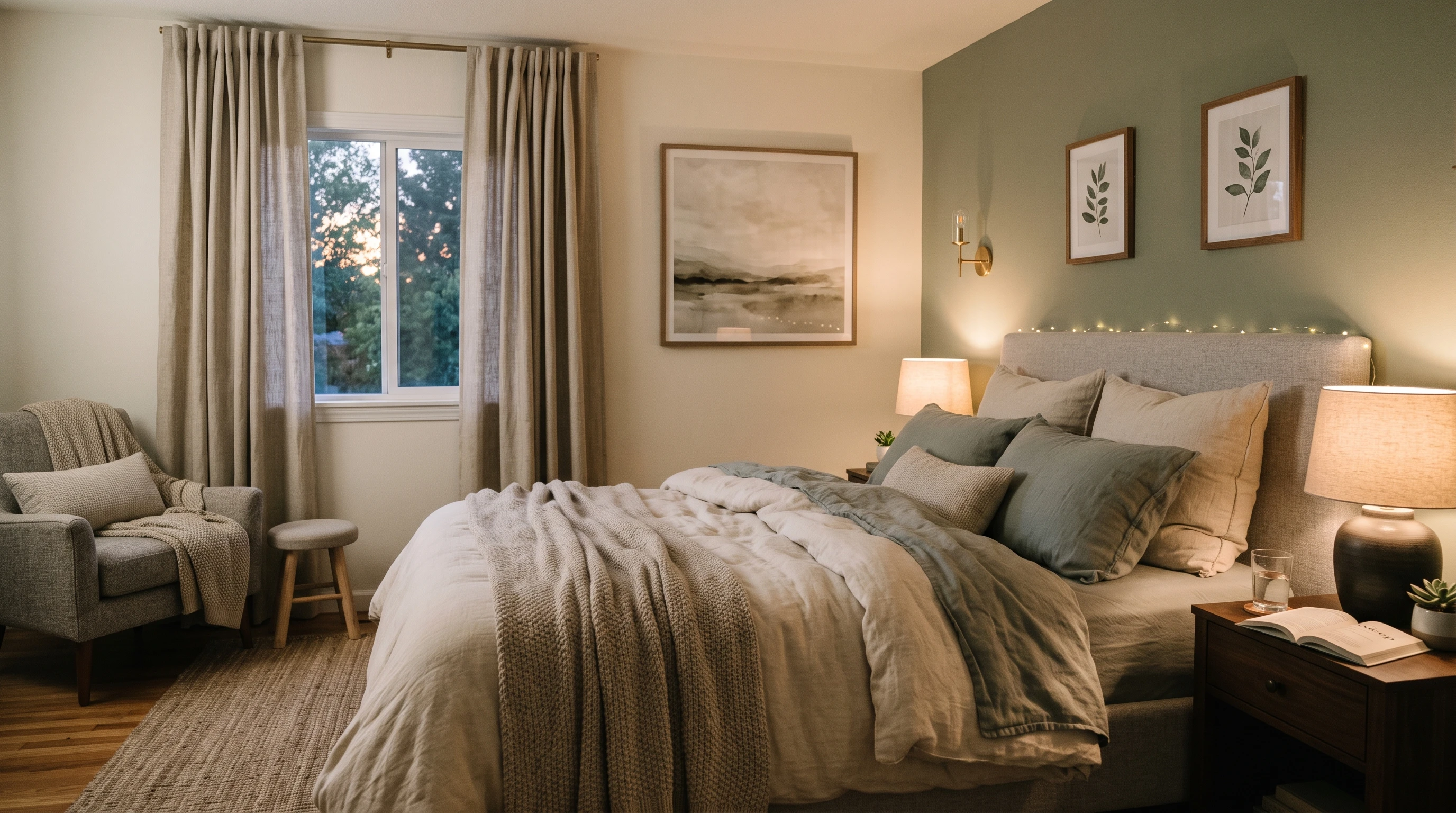 Calm bedroom for sleep
