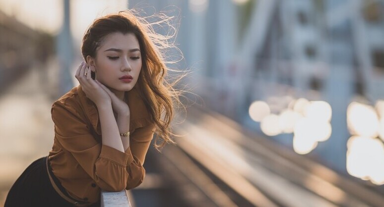 Girl Waiting and Deep in Thoughts