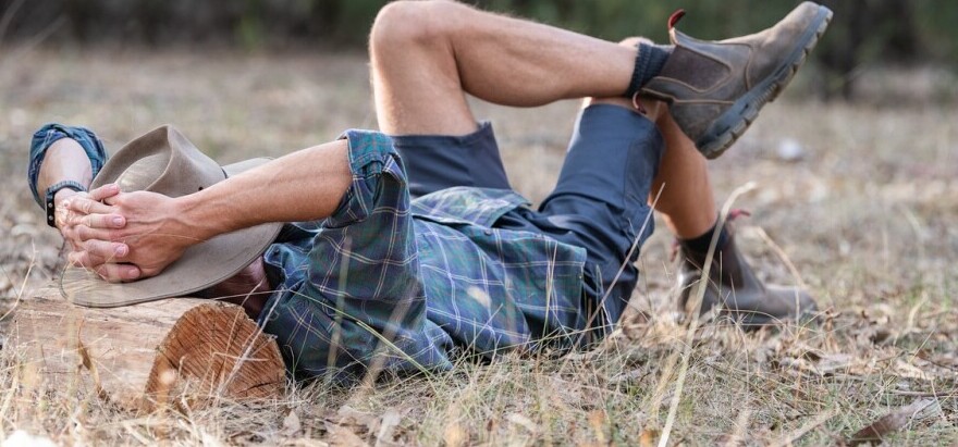 Man relaxing in the grass
