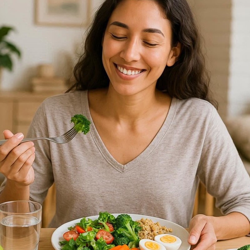 Woman Eating Healthy Food