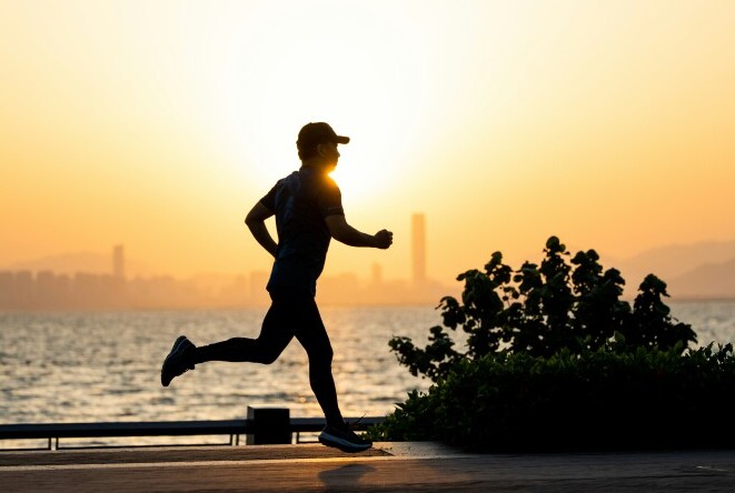Man Jogging in a Sunset