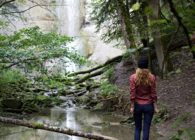 Girl at Waterfall