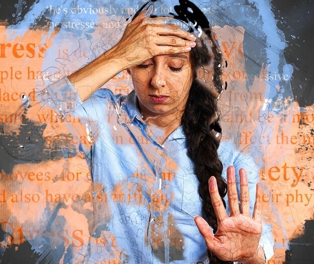 Girl stressed and anxious