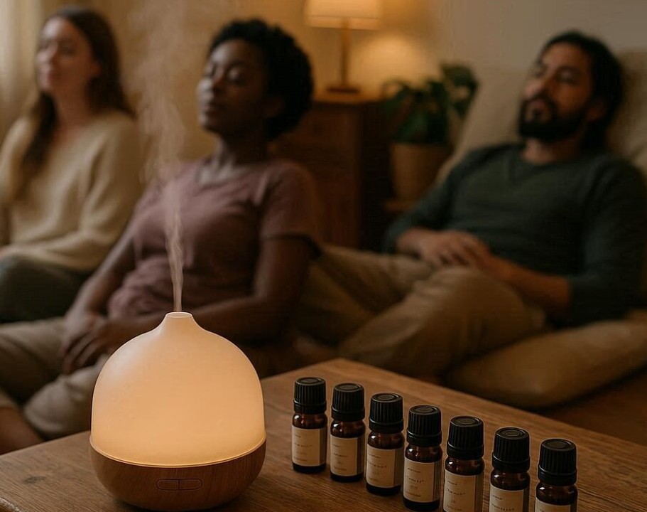 People enjoying aromatherapy