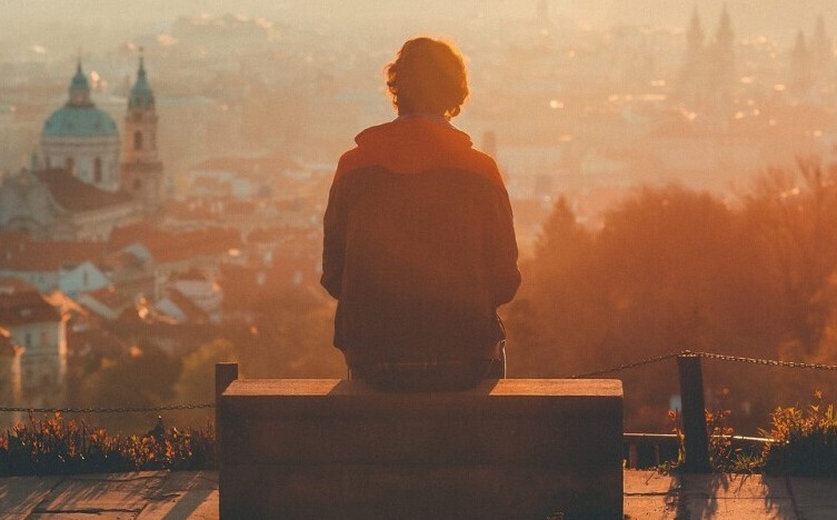 A Man Sitting Alone