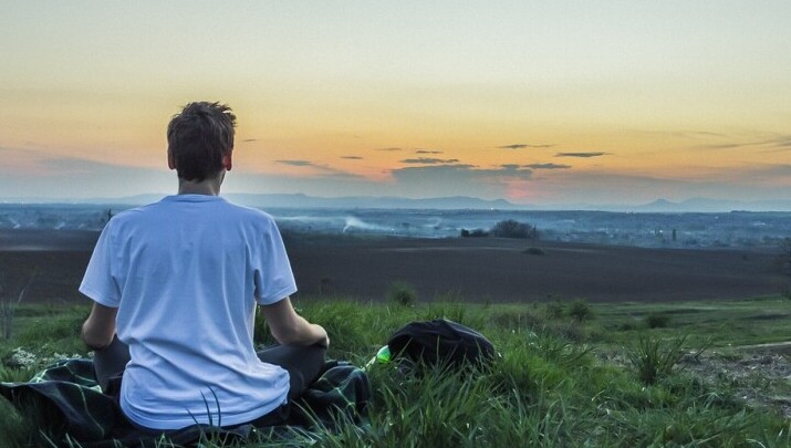 Man is in Meditation Outside